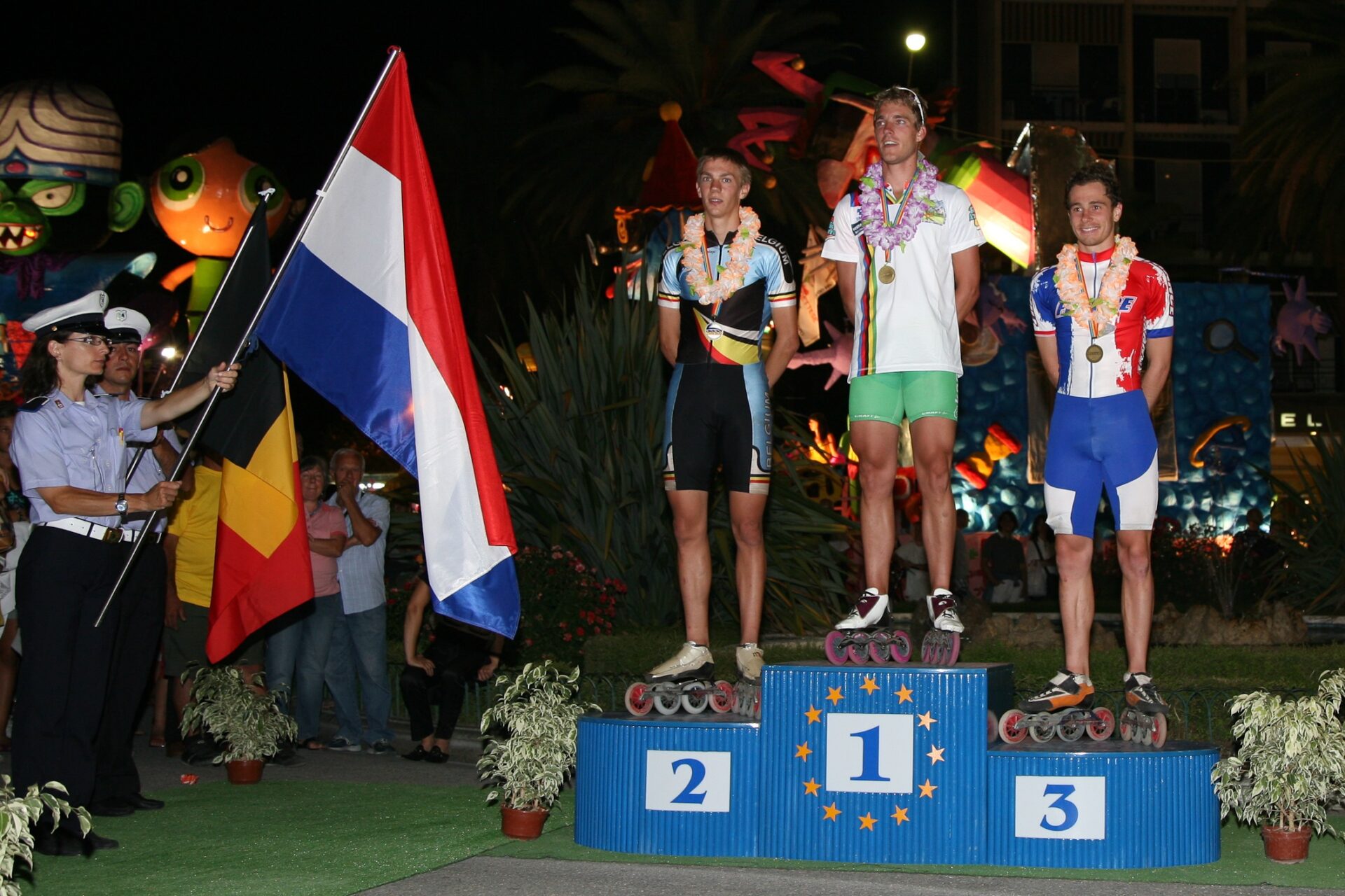 Ingmar Berga als kampioen op het podium